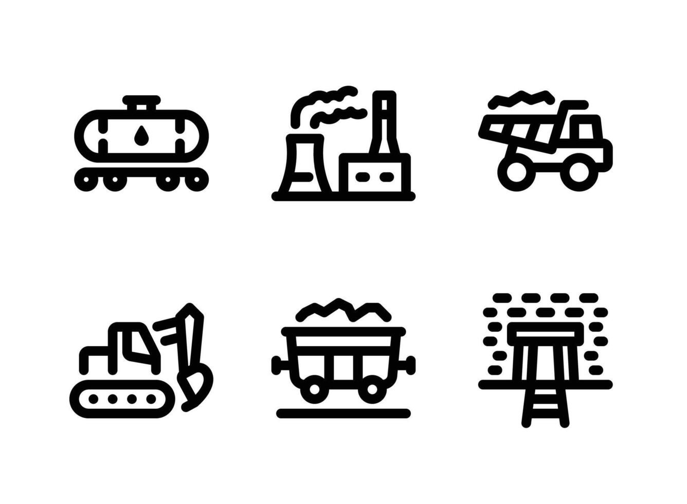 Simple Set of Oil and Gas Line Icons vector