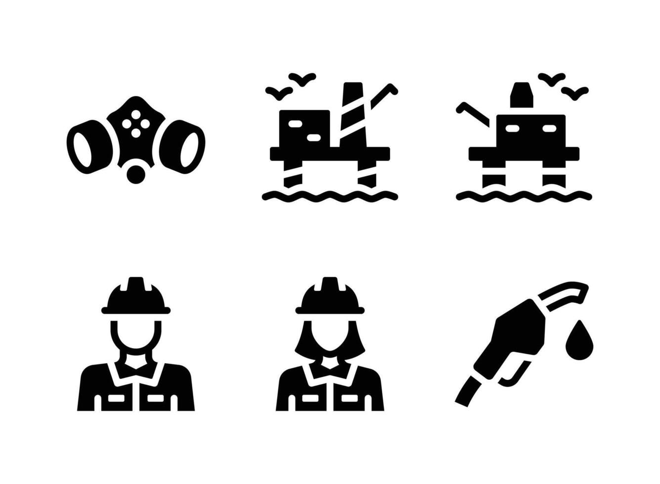 Simple Set of Oil and Gas Solid Icons vector