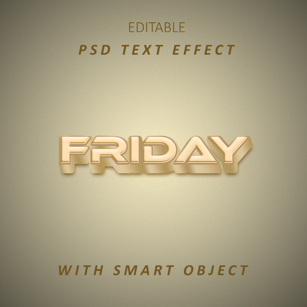 text 3d friday with smart objects psd