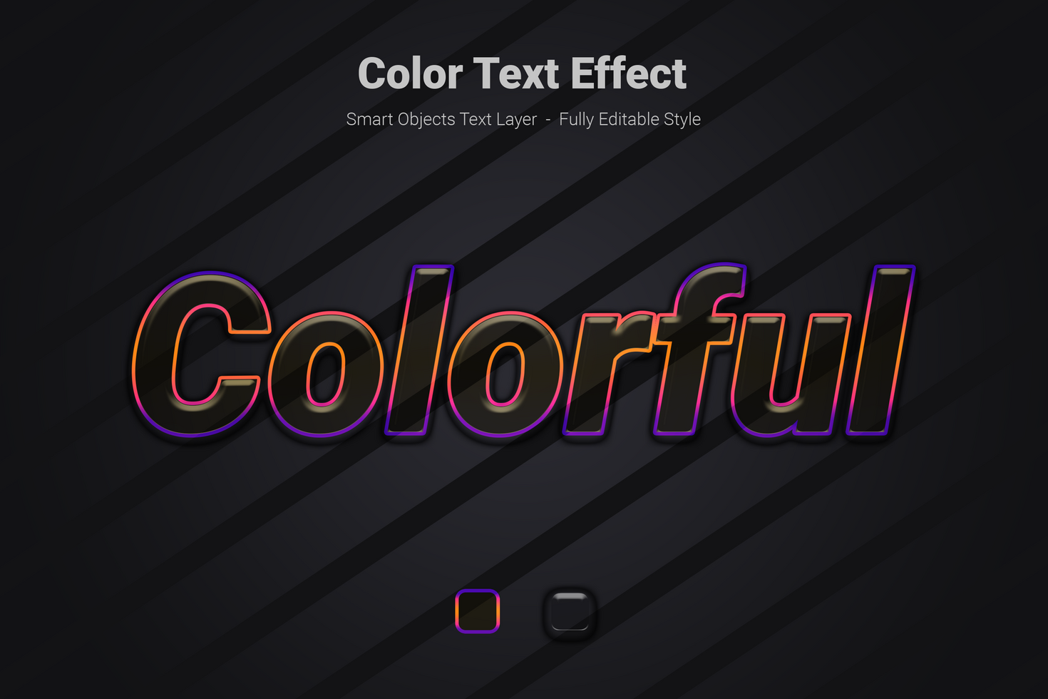 Colorful Text Style Effect Mockup Template psd