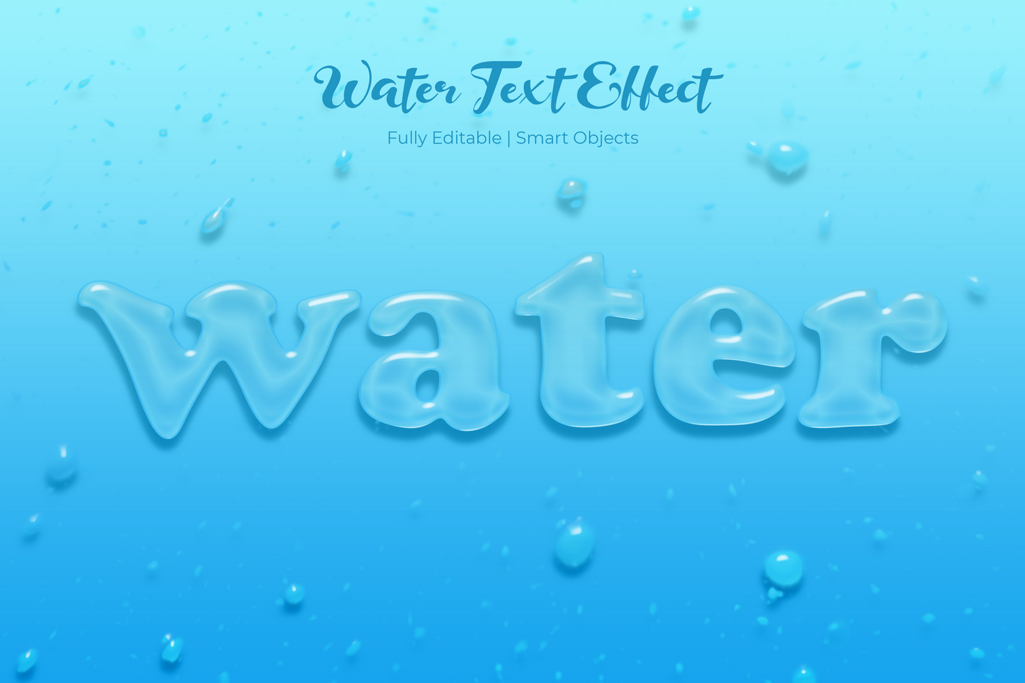 Water Text Style Effect Mockup Template psd