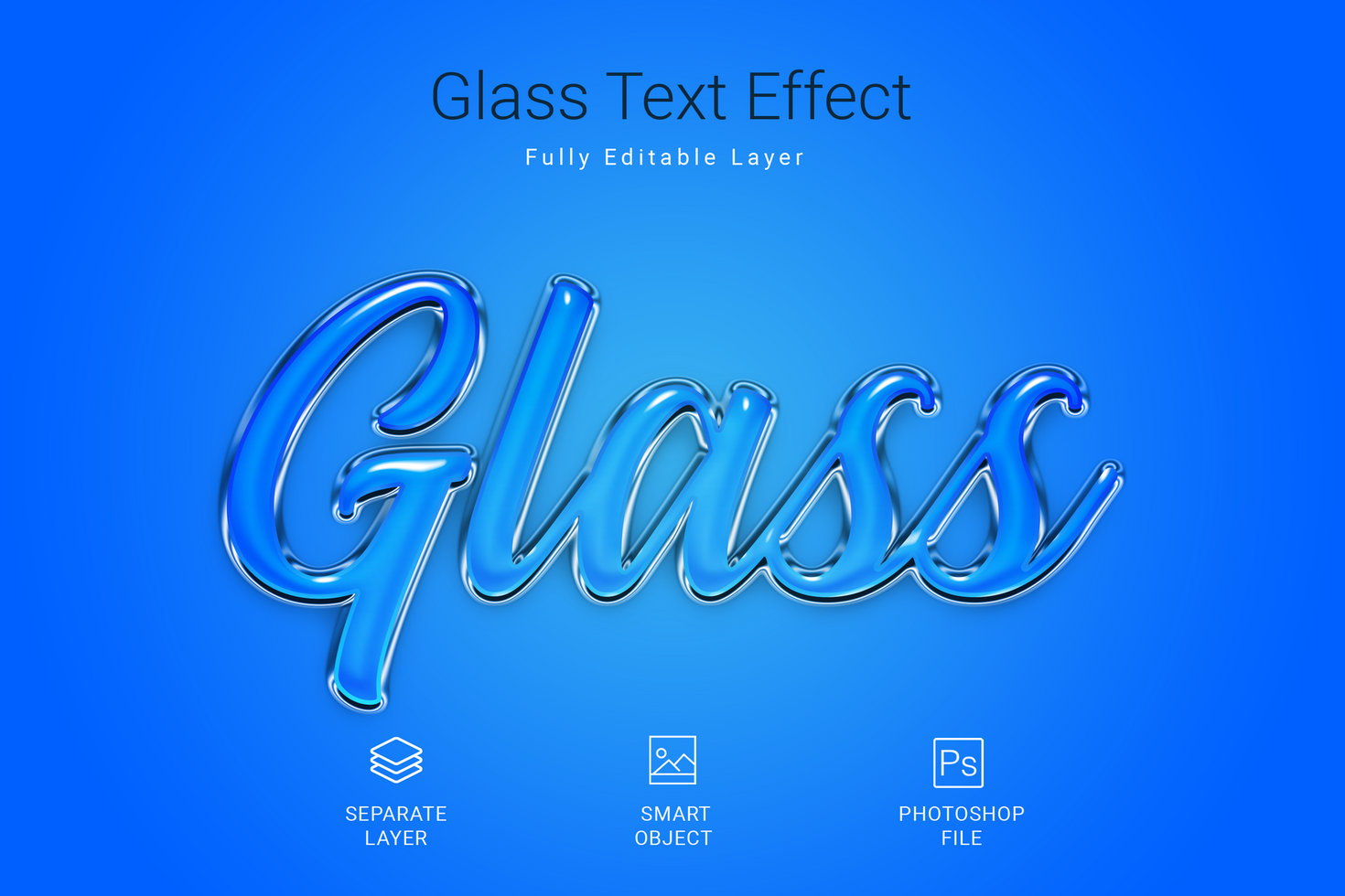 Glass Text Style Effect Mockup Template psd