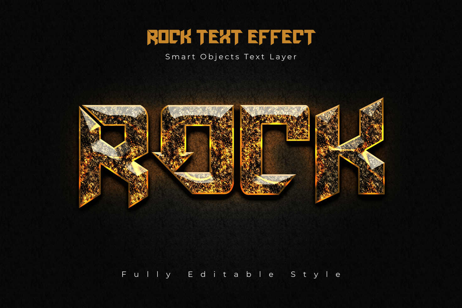 Rock Text Style Effect Mockup Template psd