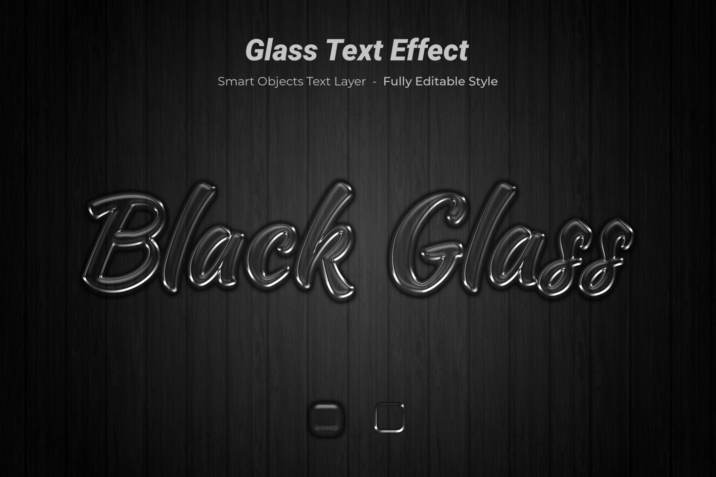 Glass Text Style Effect Mockup psd