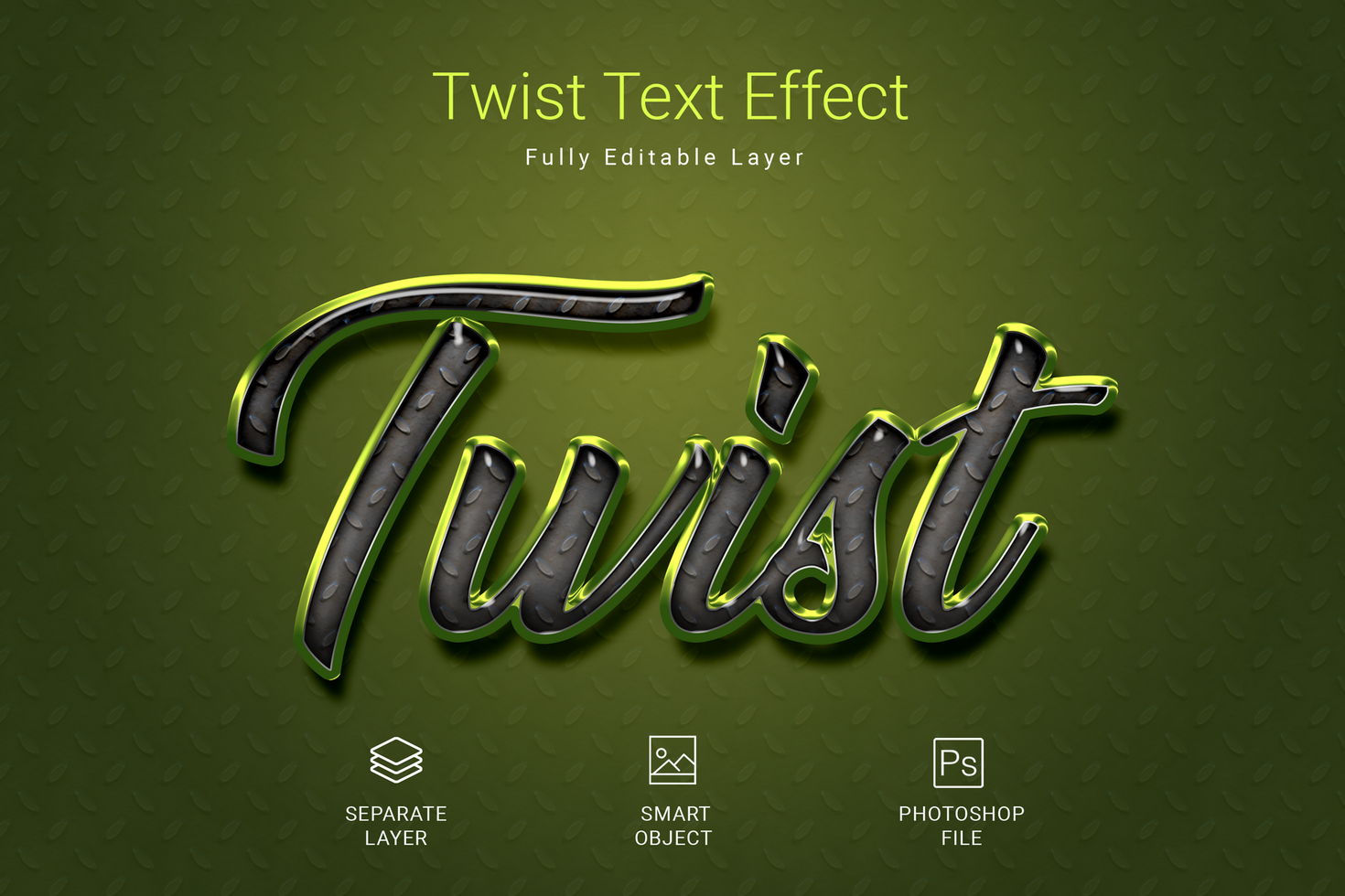 Twist Text Style Effect Mockup Template psd