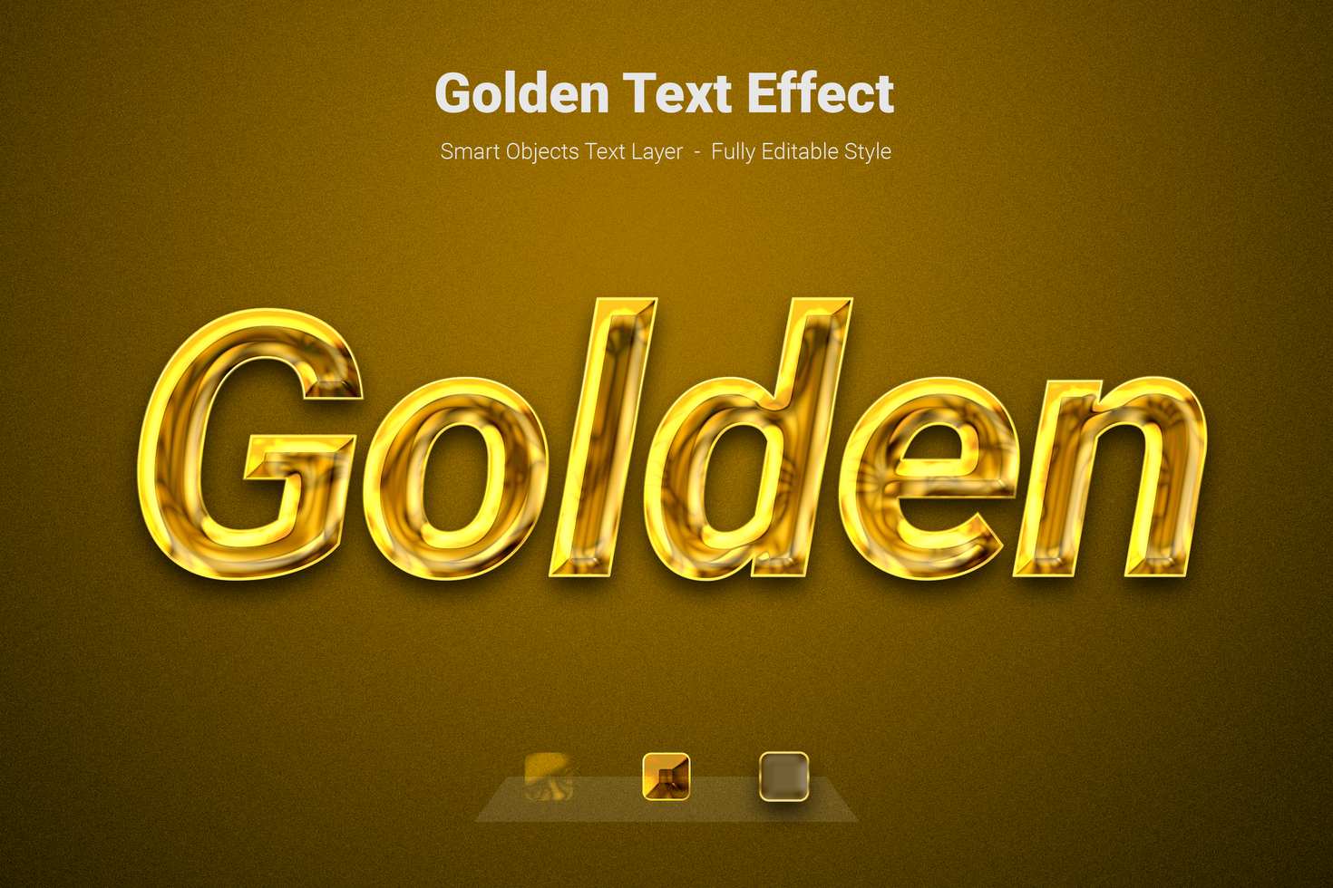 Golden Text Style Effect Mockup Template psd