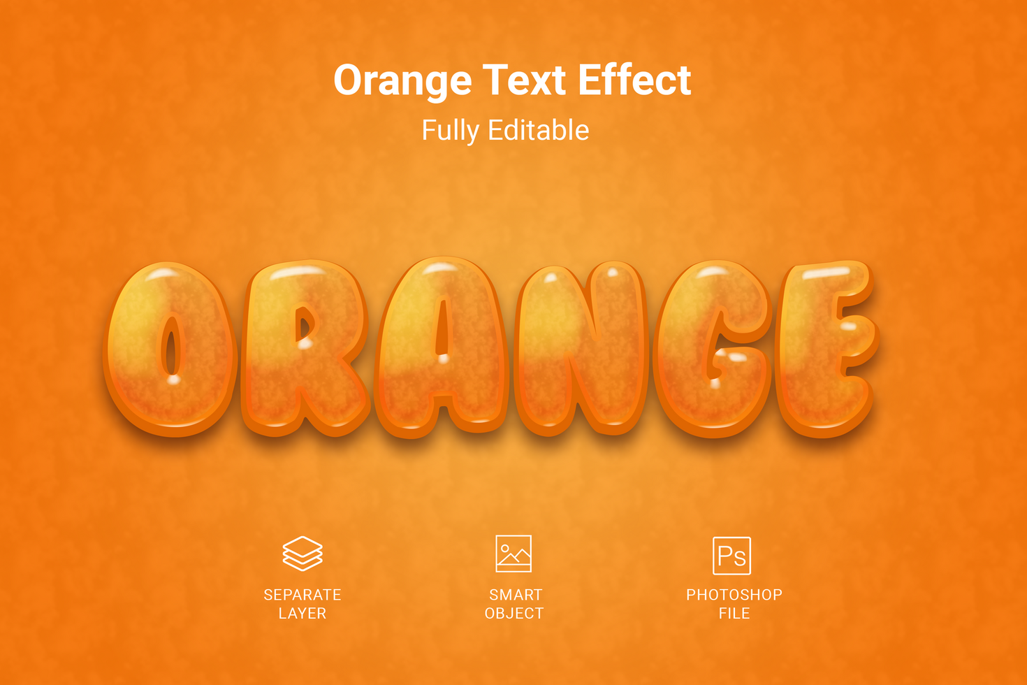 Orange Text Style Effect Mockup Template psd