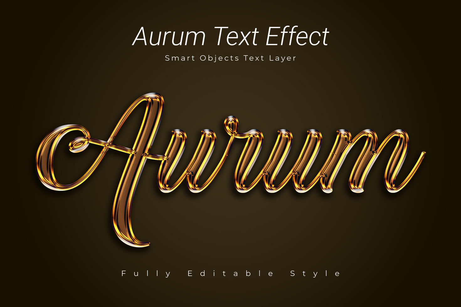 Aurum Text Style Effect Mockup Template psd