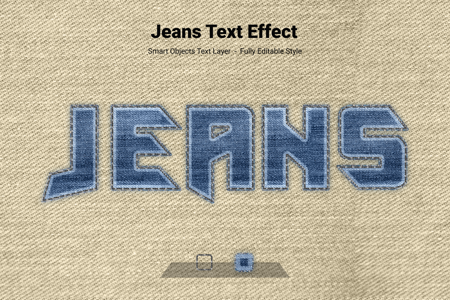 Jeans Text Style Effect Mockup Template psd