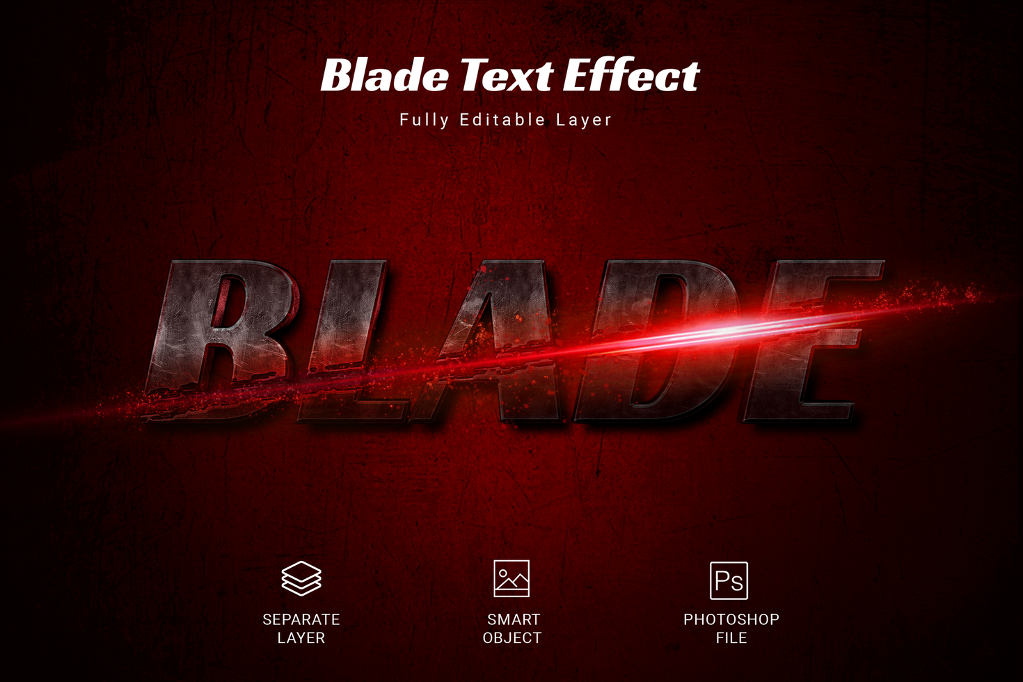 Blade Text Style Effect Mockup Template psd