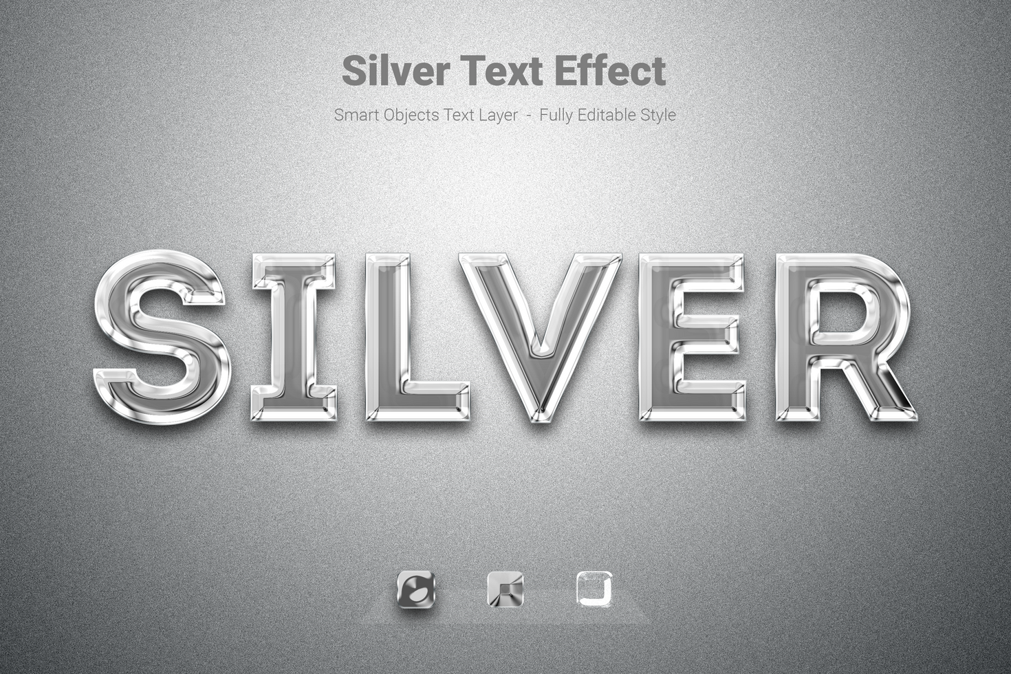 Silver Text Style Effect Mockup Template psd