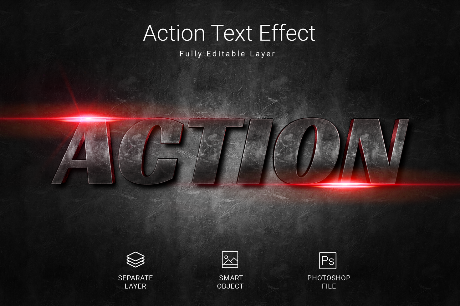 Action Text Style Effect Mockup Template psd