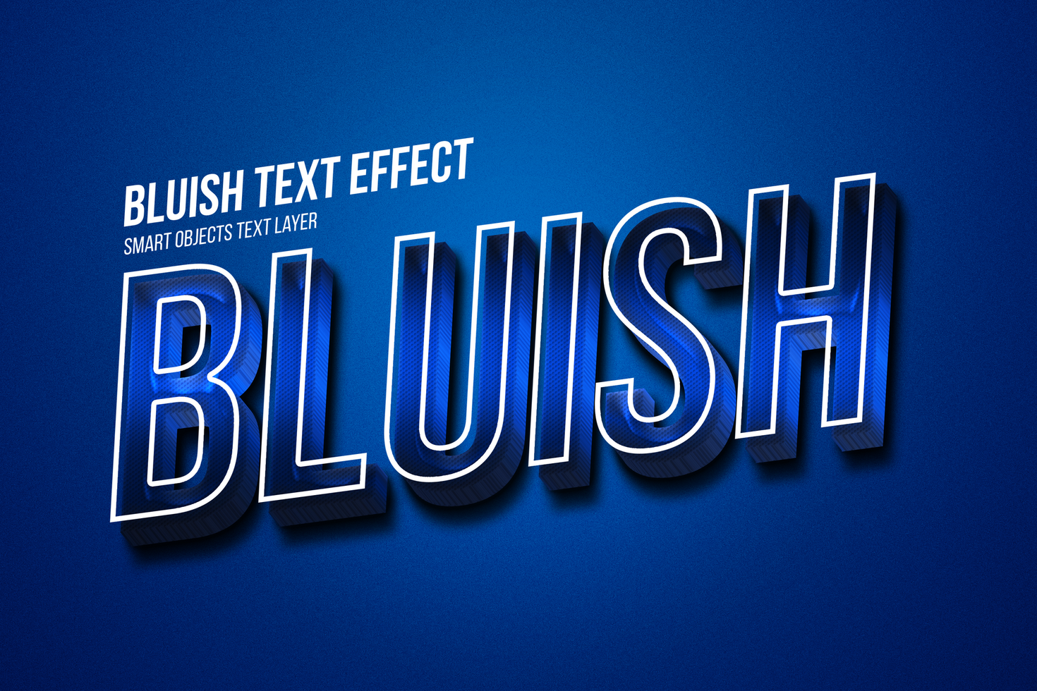 Bluish Text Style Effect Mockup Template psd