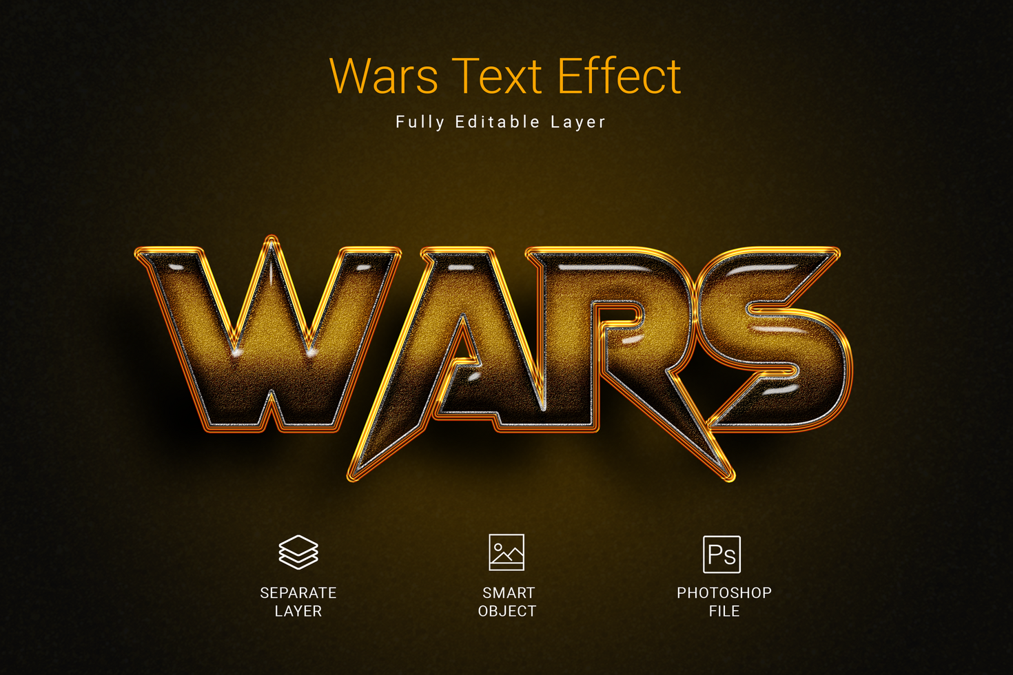 Wars Text Style Effect Mockup Template psd