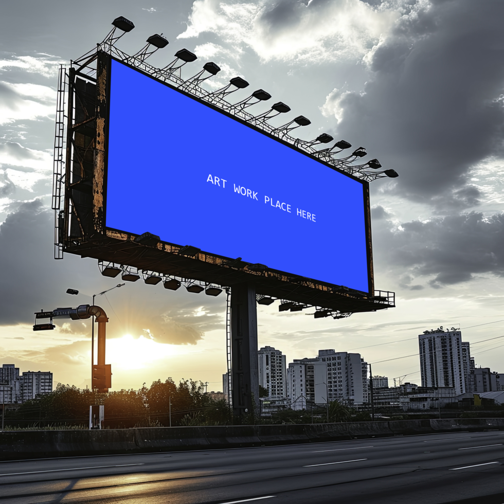 billboard on the side of a highway psd