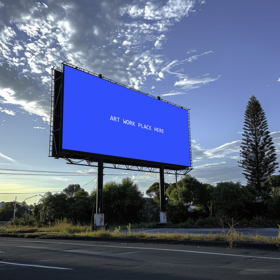 billboard on the side of a highway psd