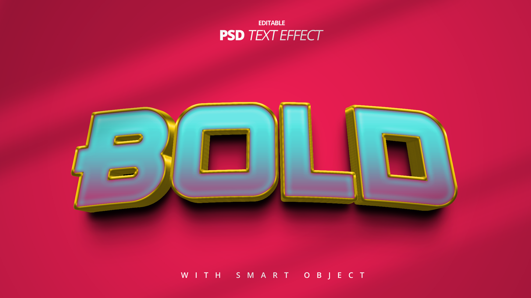 3d bold blue golden text effect design psd