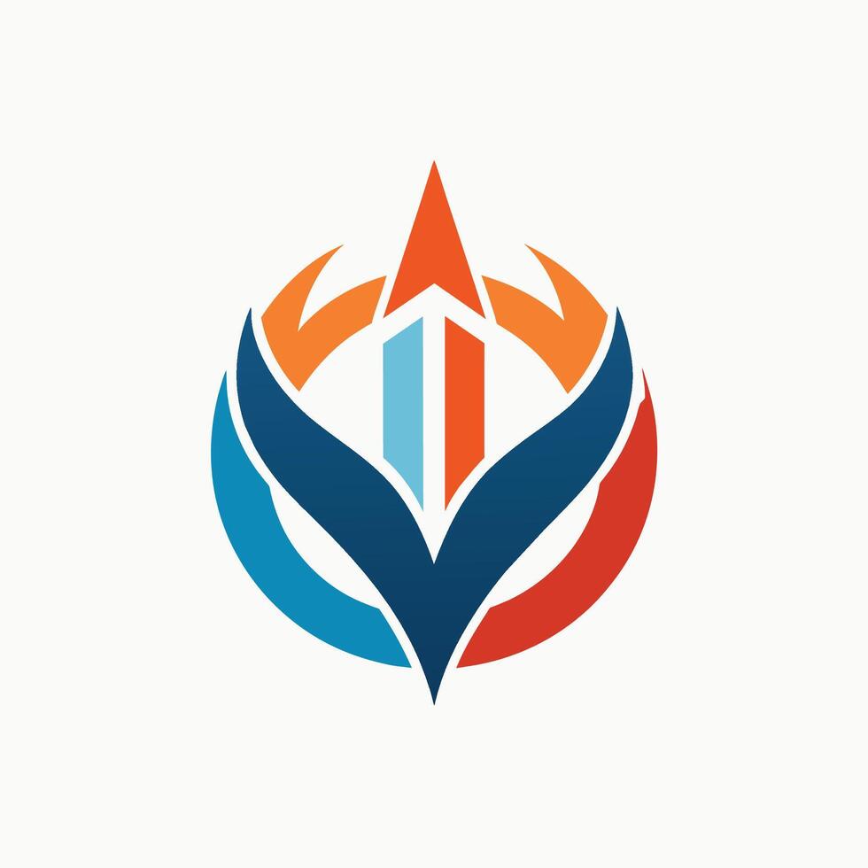 azul y naranja logo presentando un estrella símbolo en el centro, un limpiar y eterno diseño ese refleja el estratégico naturaleza de consultante vector