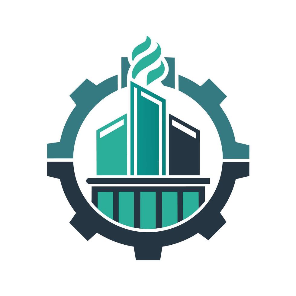 A minimalist logo design representing a factory with precision and efficiency, A minimalist design reflecting the precision and organization of a production facility vector