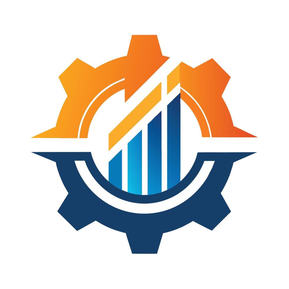 A logo design featuring interconnected gears, symbolizing efficiency and productivity for a company, A logo that symbolizes efficiency and productivity in manufacturing vector