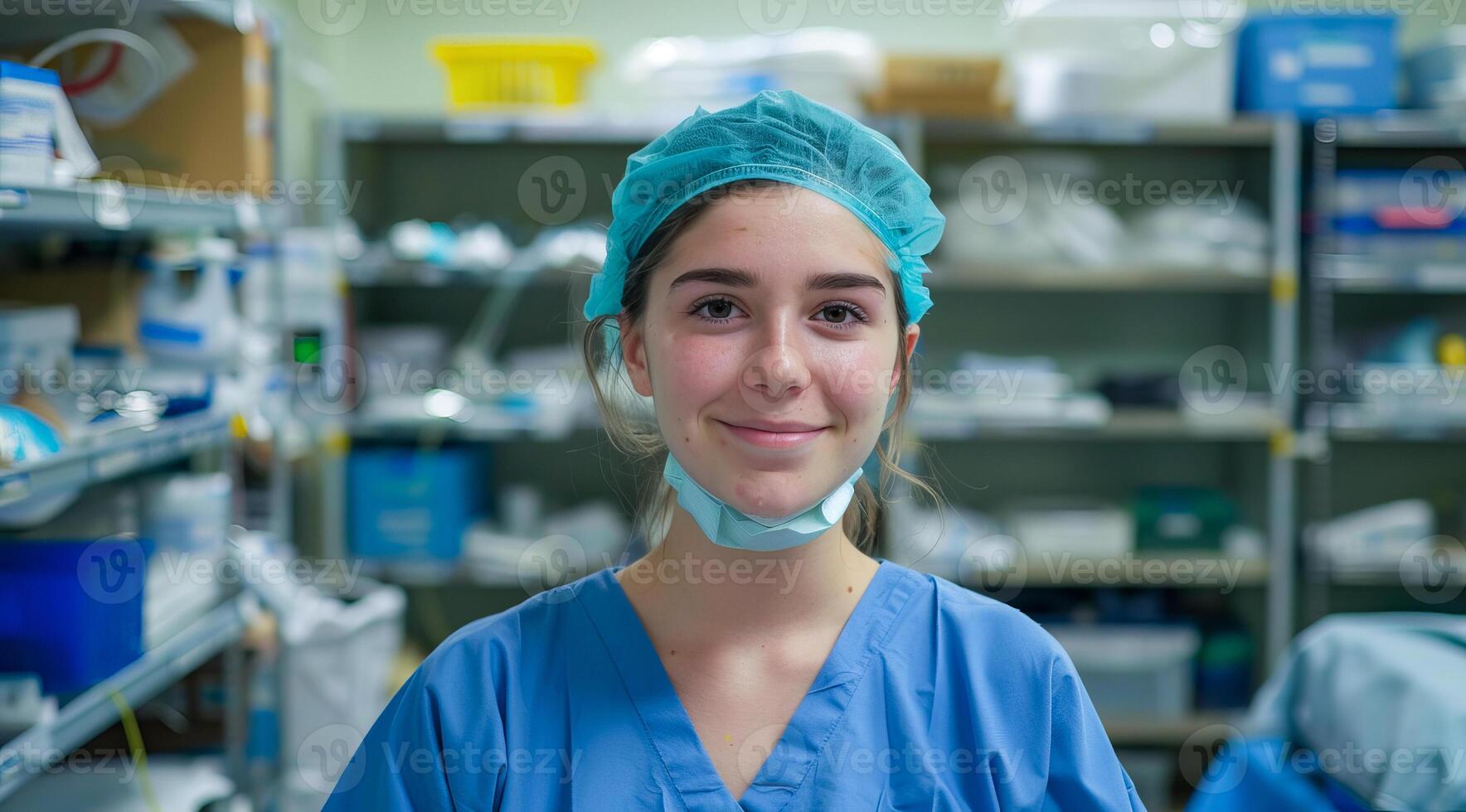 Smiling nurse providing excellent health care services in hospital photo