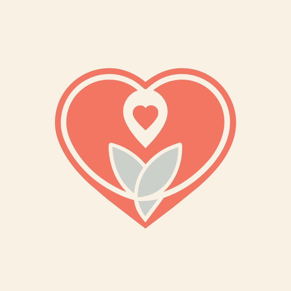 corazón forma encerrando un delicado flor simbolizando yo cuidado y amar, un limpiar logo de un corazón a representar cuidados personales y amor propio vector