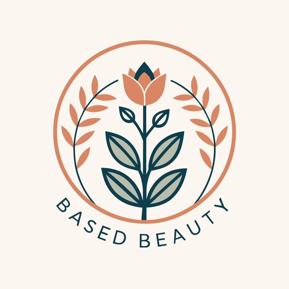 A minimalist logo for the beauty brand Based Beauty showcasing elegant typography and a simple design, A minimalist logo for a clean beauty brand with a minimalist, text-based design vector