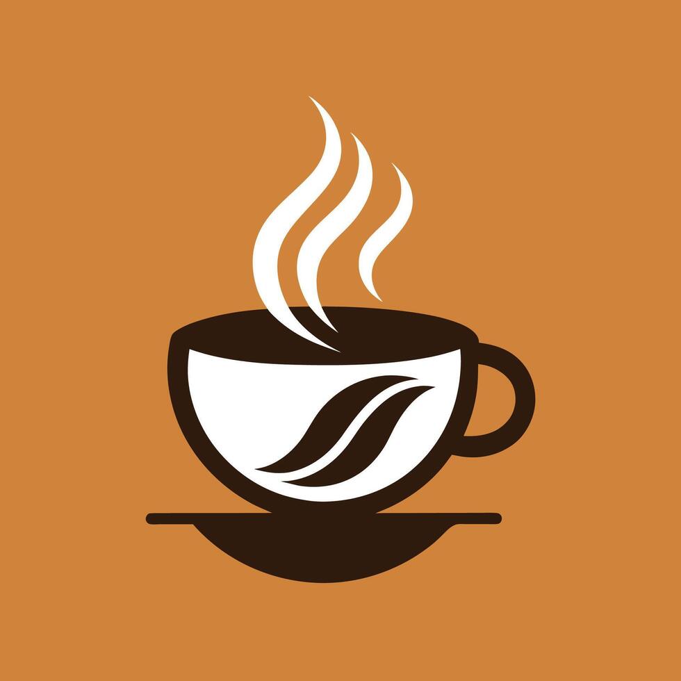 A coffee cup releasing steam into the air, A minimalist logo of a coffee cup with steam, minimalist simple modern logo design vector