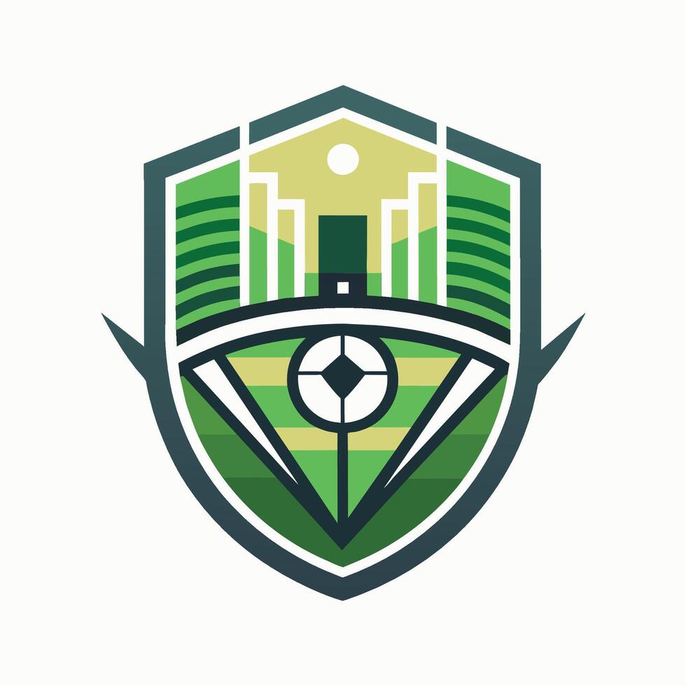 fútbol equipo logo diseño, un resumen representación de un fútbol americano campo, minimalista sencillo moderno logo diseño vector