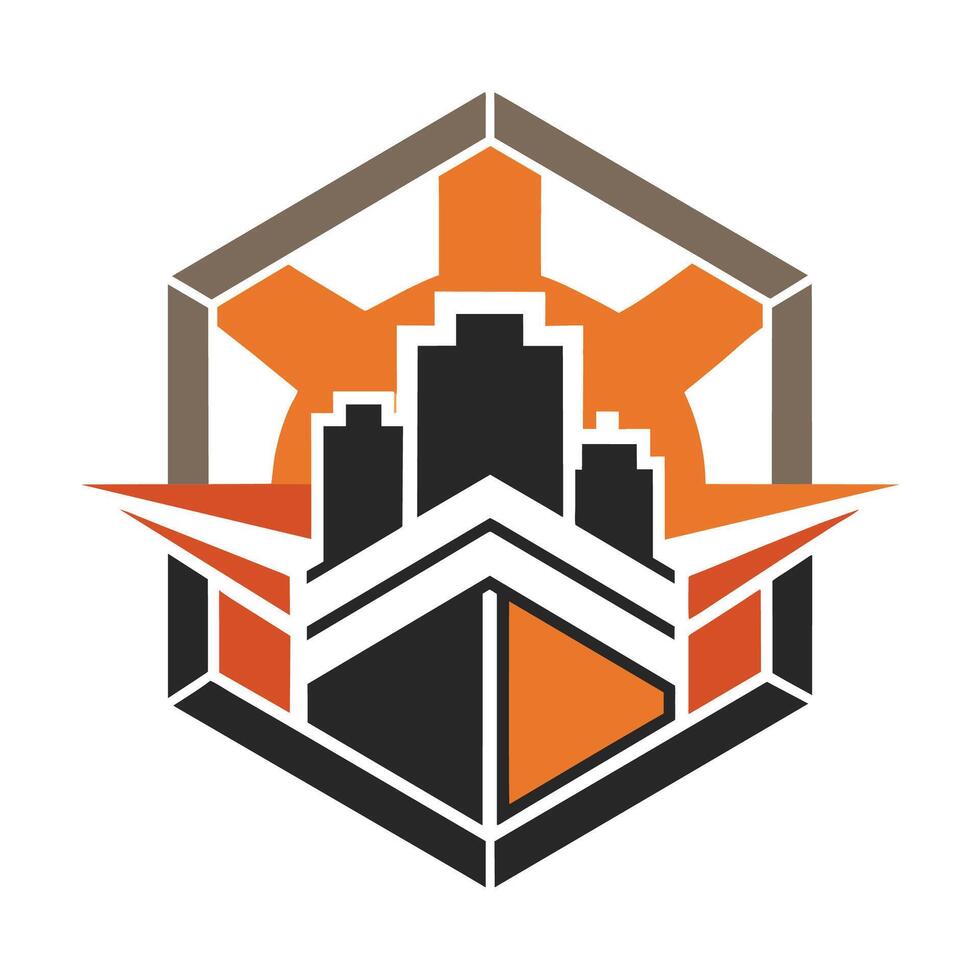A powerful logo representing a construction companys expertise and reliability, A simple yet impactful graphic symbolizing manufacturing excellence vector