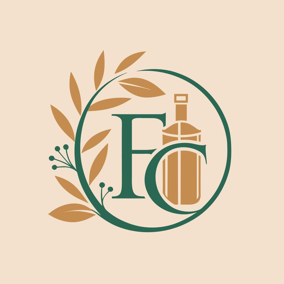 A sleek and elegant design featuring the initials FG in a simple yet sophisticated style, A simple, elegant design incorporating the initials of a skincare brand vector
