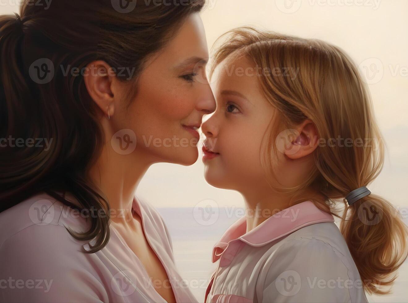 Mother's day A mother and daughter are looking at each other photo