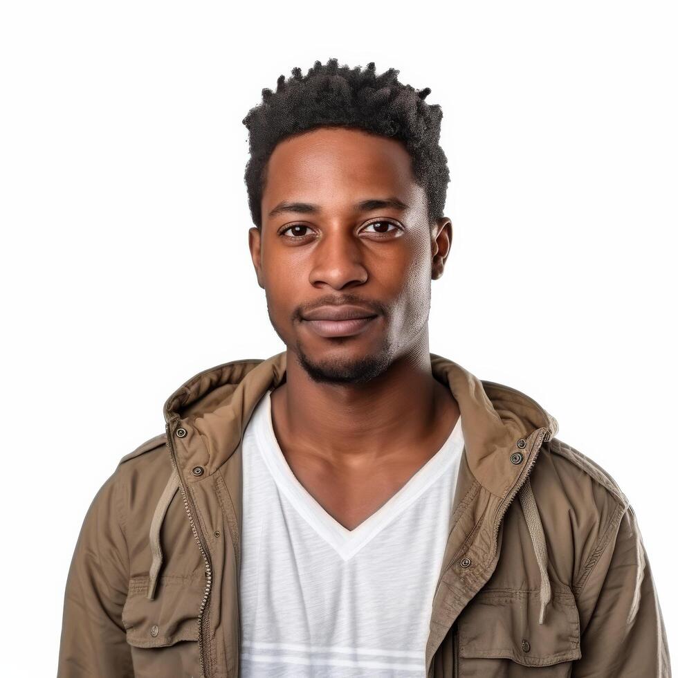 Portrait of a Young African American Man Casual Style photo