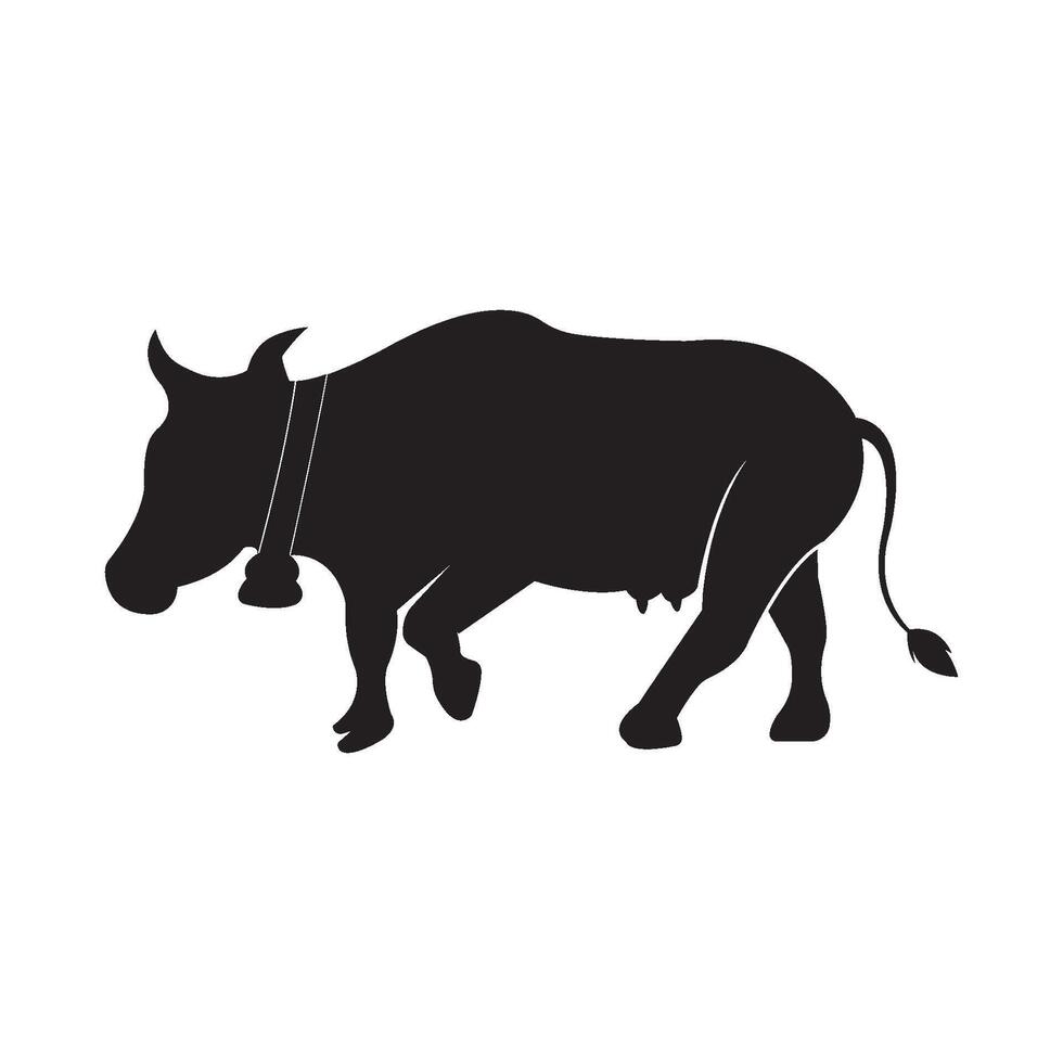 vaca logo modelo icono ilustración diseño vector