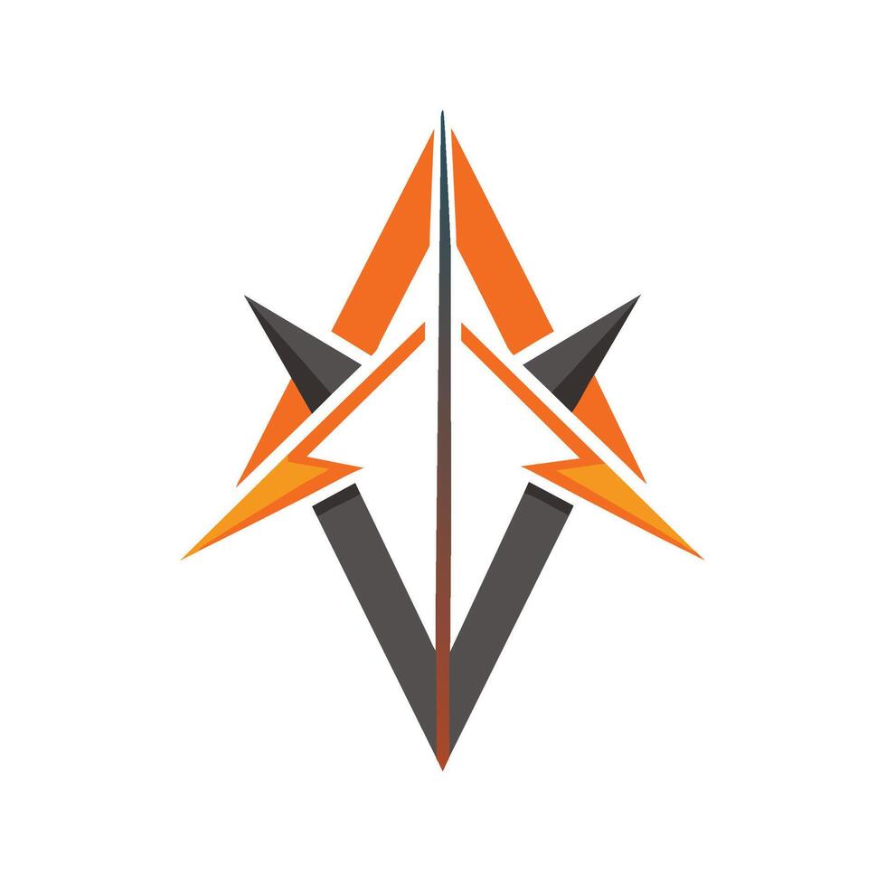 A minimalist and simple arrow logo design in orange and black colors, Sheep logo template, minimalist simple modern logo design vector