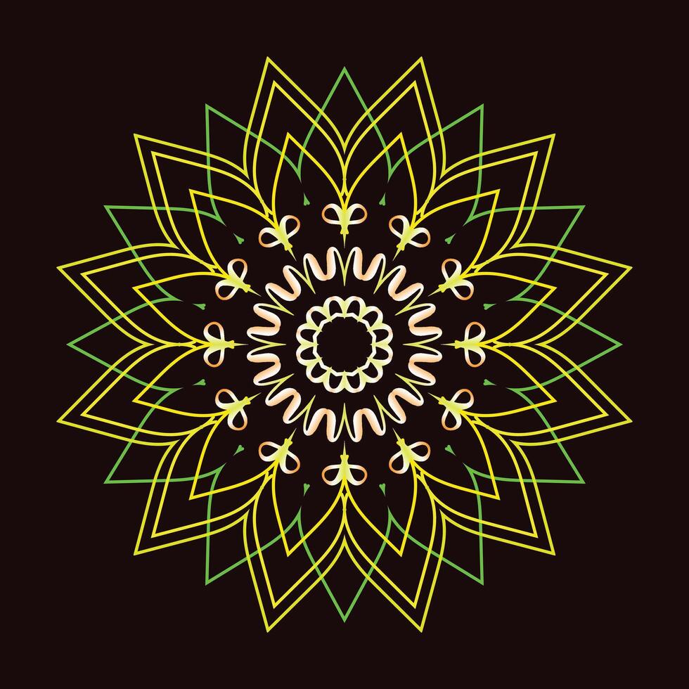 creative indian free multi coloured floral henna mehendi mandala design vector