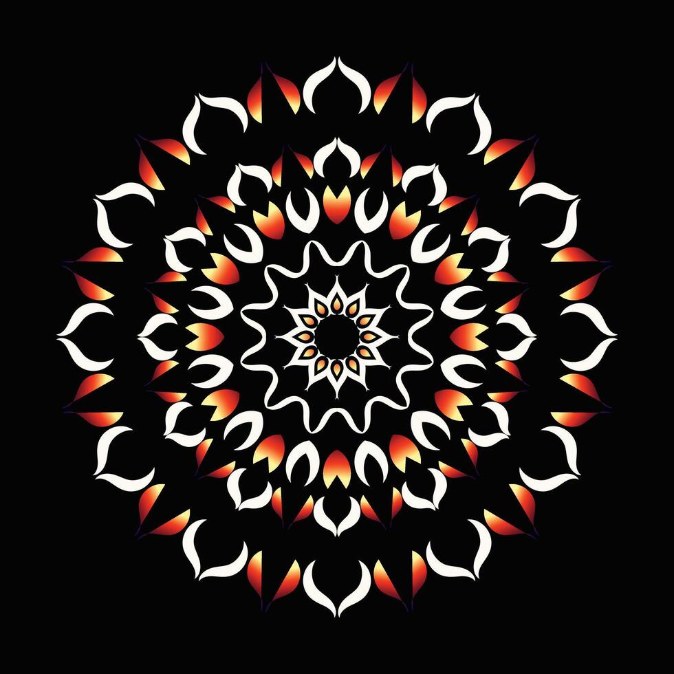 creative indian free multi colored floral mandala design vector