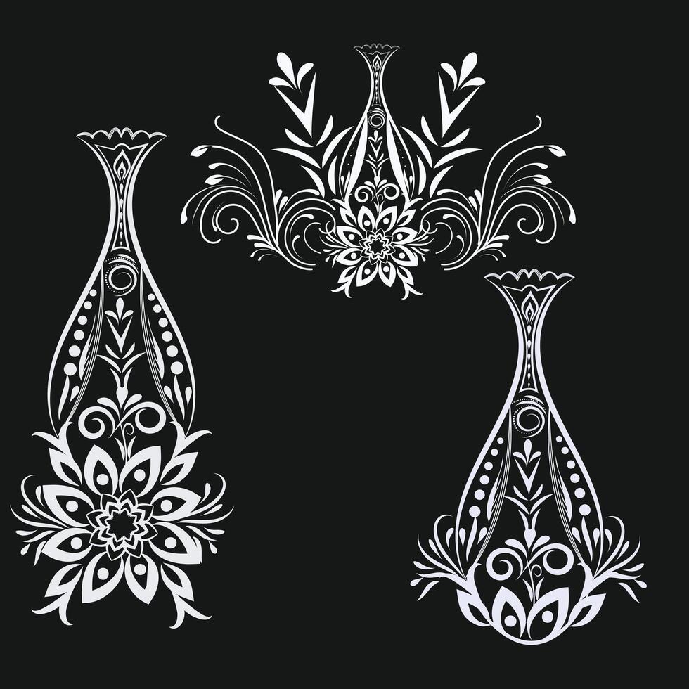 free floral Graphic Art bouquet top design elegant decorative ornamental floral set with illustration vector