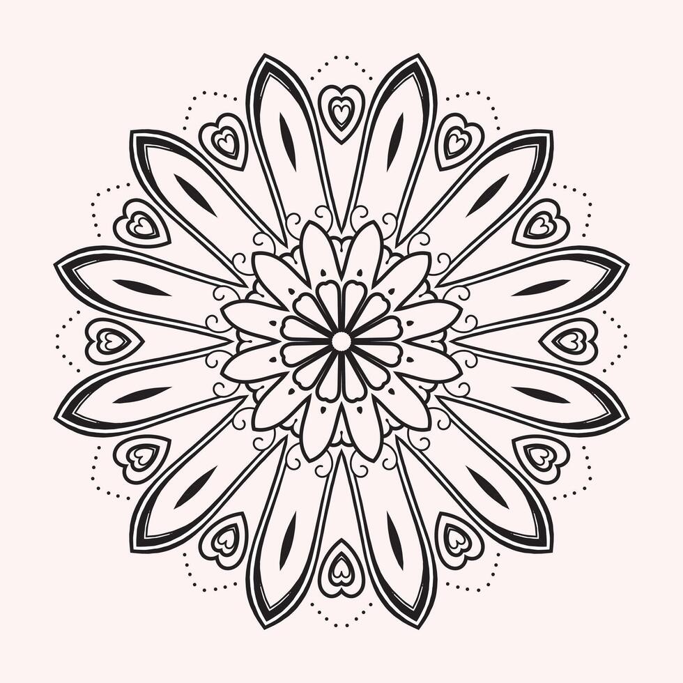 creative indian free floral henna mehendi mandala design vector