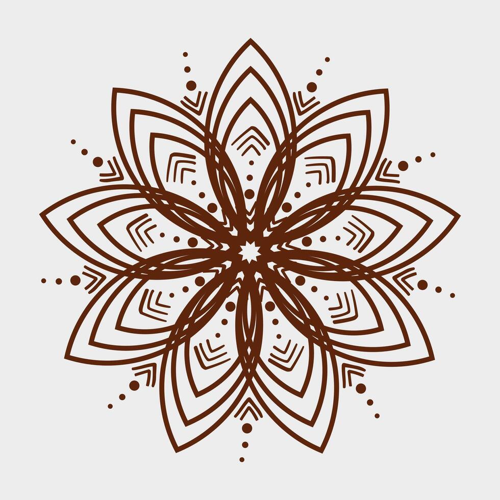 creative indian free floral henna mehendi mandala design vector