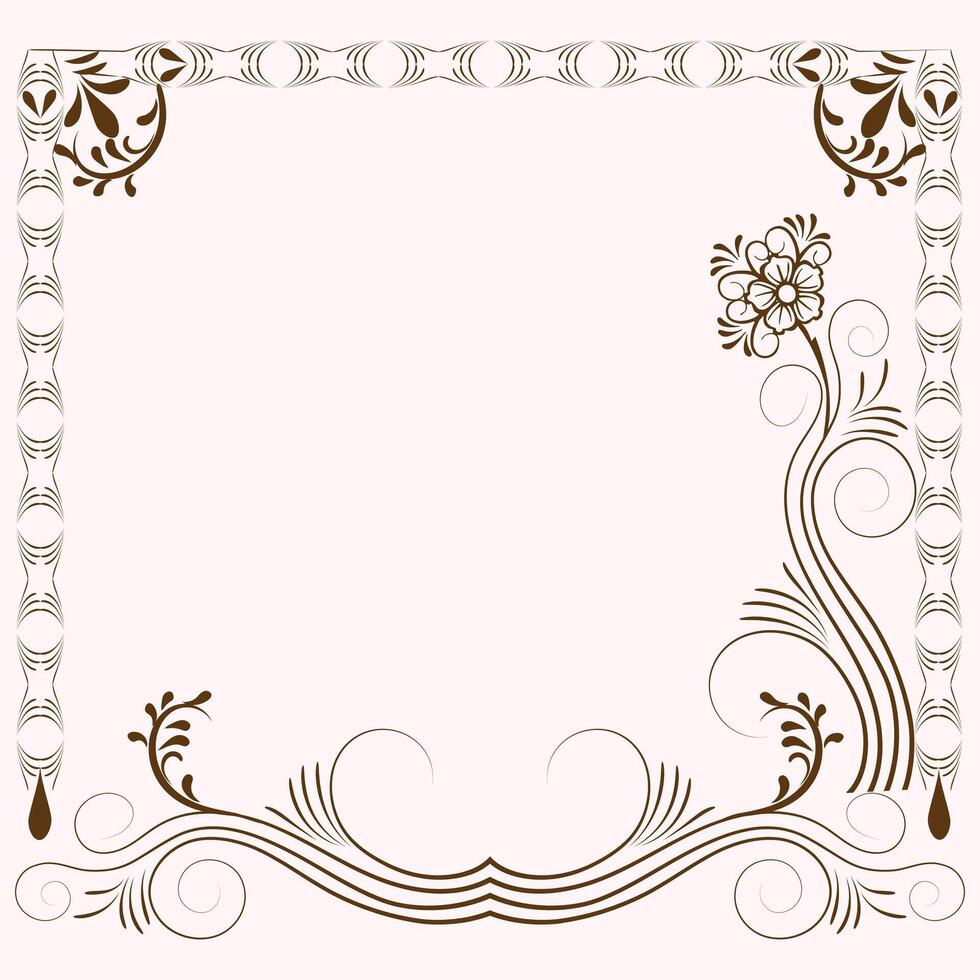 Free vintage flourish ornament frame for invitation card vector