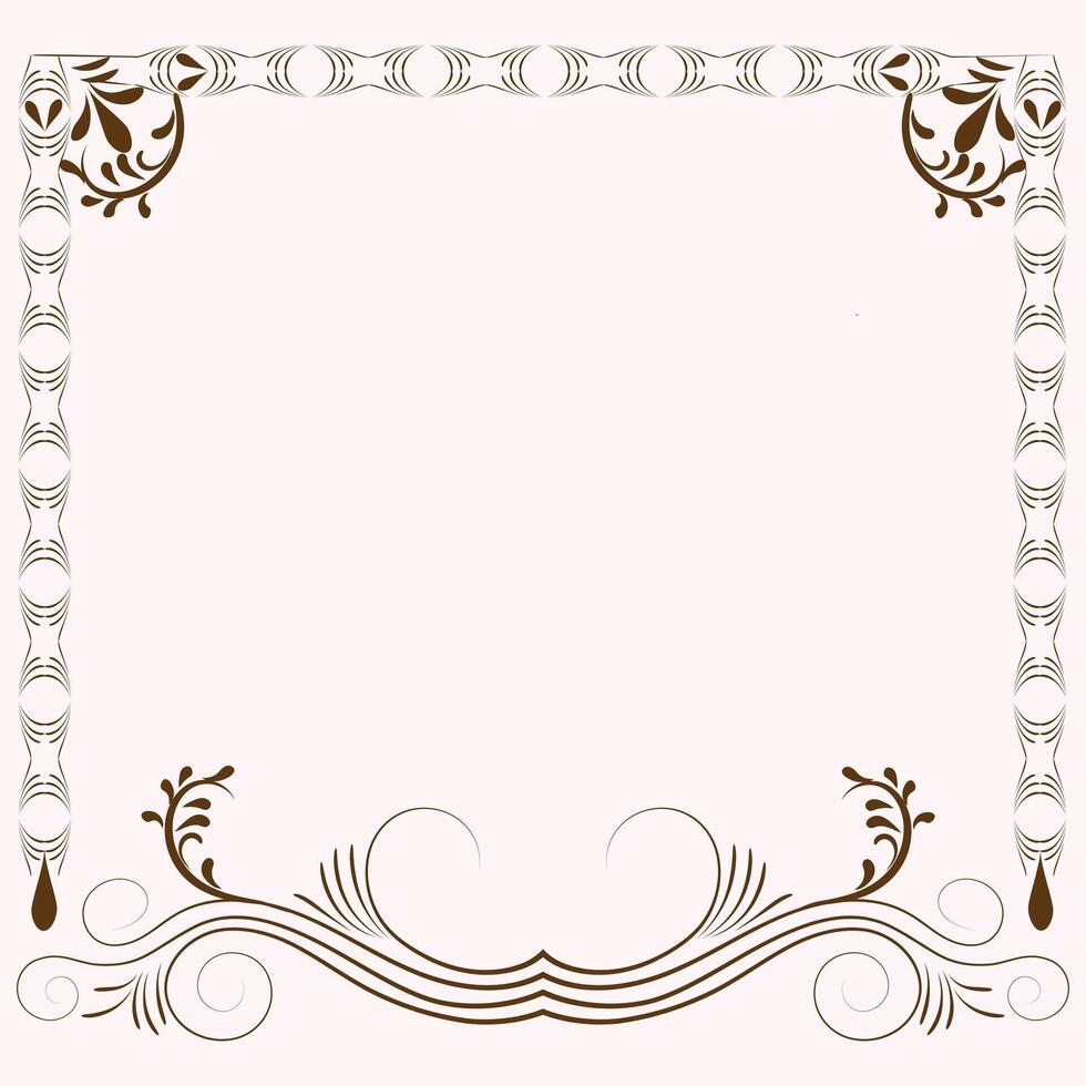 Free vintage flourish ornament frame for invitation card vector