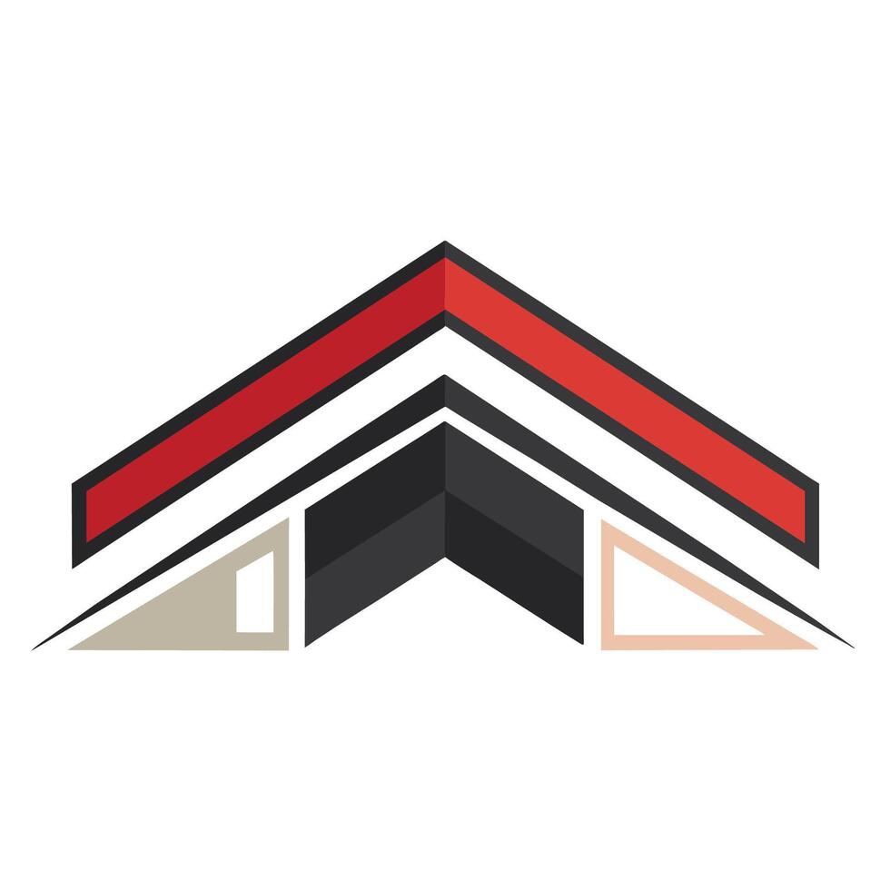 A modern geometric interpretation of a roofline, representing a roofing companys logo design, A modern, geometric interpretation of a roofline, minimalist simple modern logo design vector