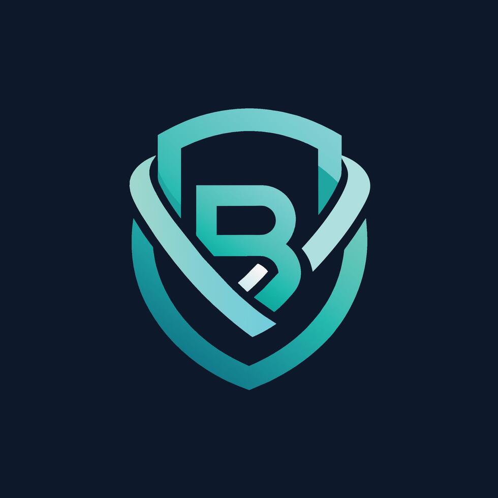 A modern logo design featuring the letter B enclosed in a shield shape for branding and identity purposes, A clean, sophisticated logo featuring a stylized letter R vector