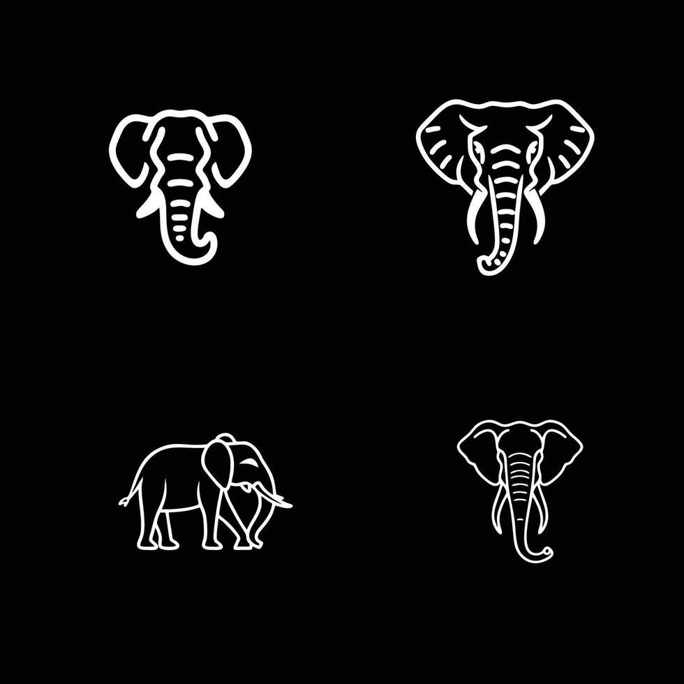 elefante logo diseño inspiración con negro antecedentes vector