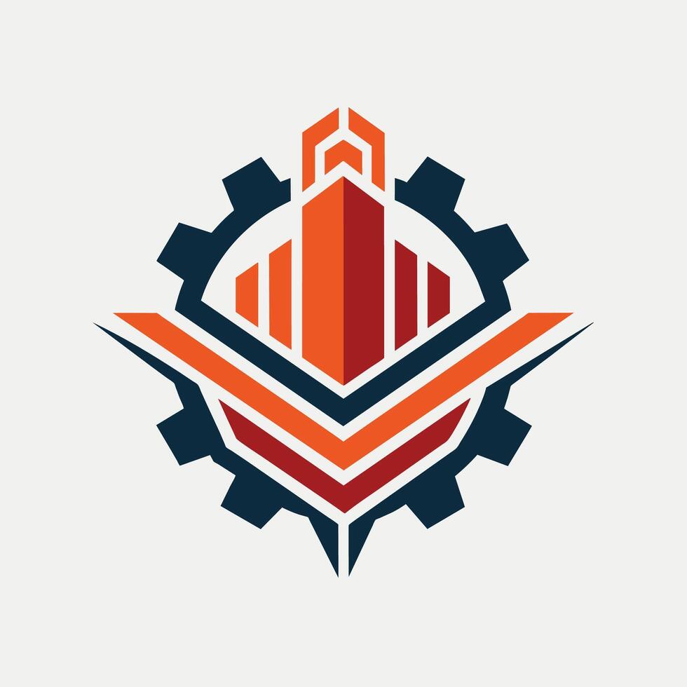 Logo with bold lines and clean edges inspired by advanced ma, Bold lines and clean edges inspired by advanced machinery vector