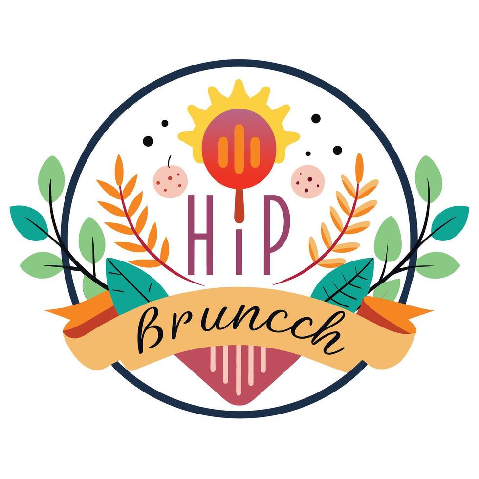 un moderno y elegante logo diseño presentando el nombre el cadera desayuno tardío en de moda tipografía con un relacionado con el brunch icono, desarrollar un pulcro y contemporáneo logo para un nube informática marca vector