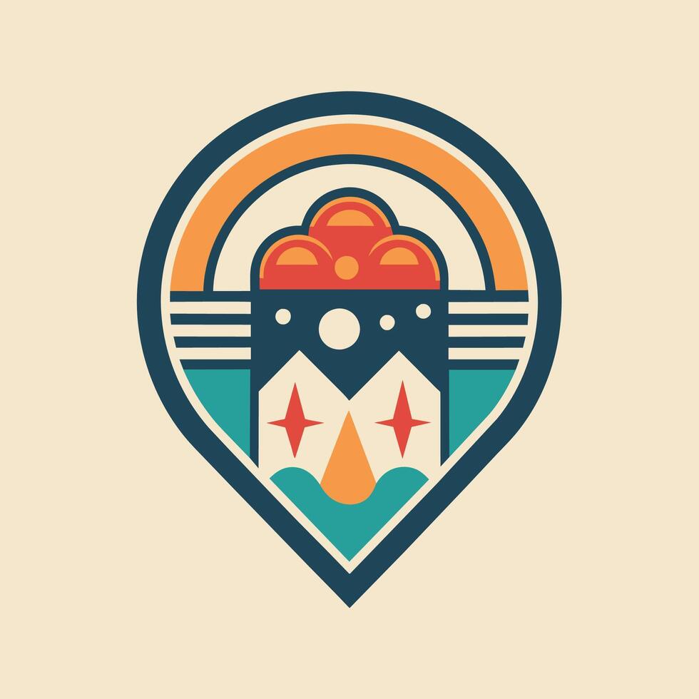 logo presentando un barco, ideal para un barrio Pizza restaurante, crear un minimalista logo para un barrio Pizza articulación con un retro, inspirado en los años 50 ambiente vector