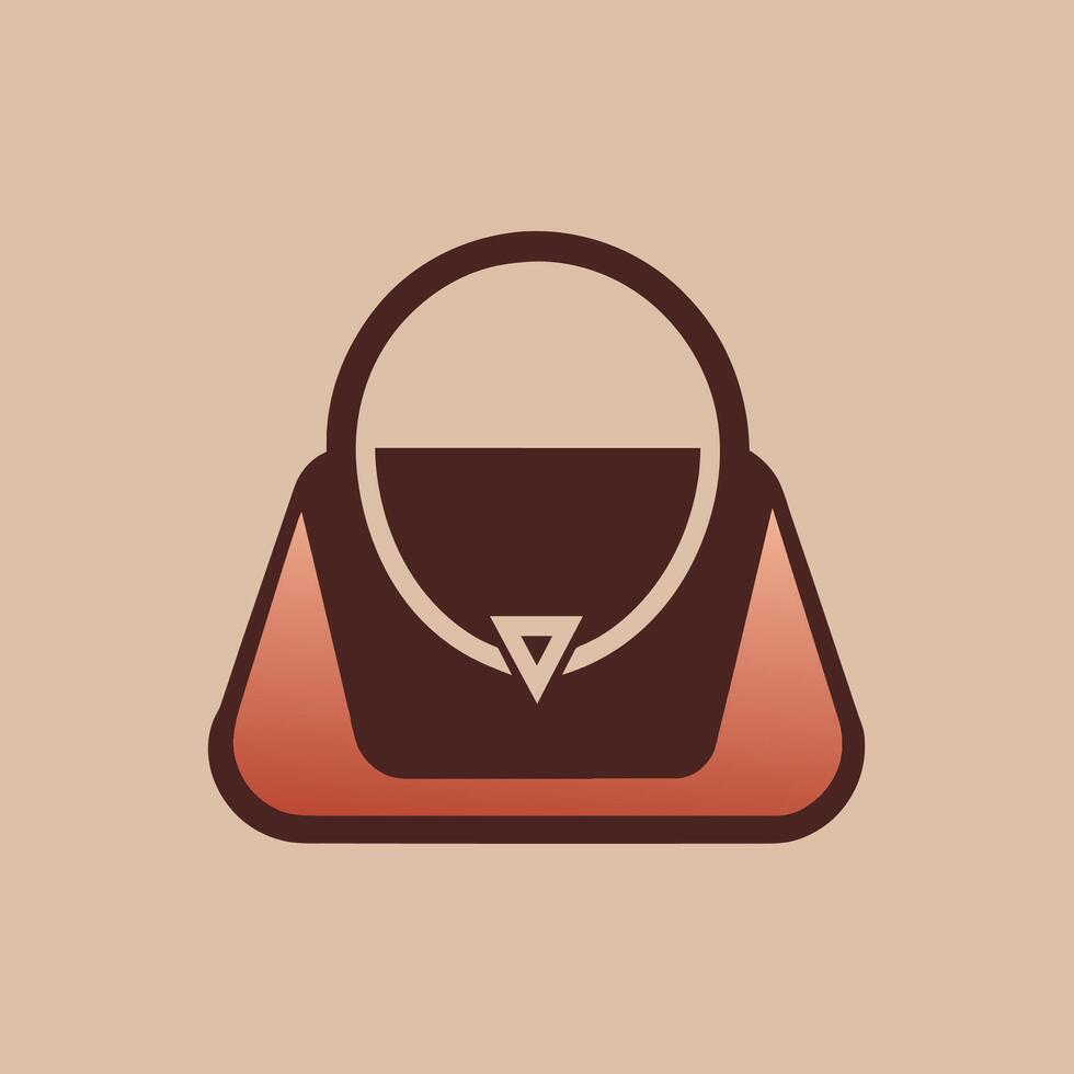 A sleek minimalist handbag icon featuring a circular handle, ideal for fashion-related designs, Create a minimalist logo inspired by a sleek leather handbag vector