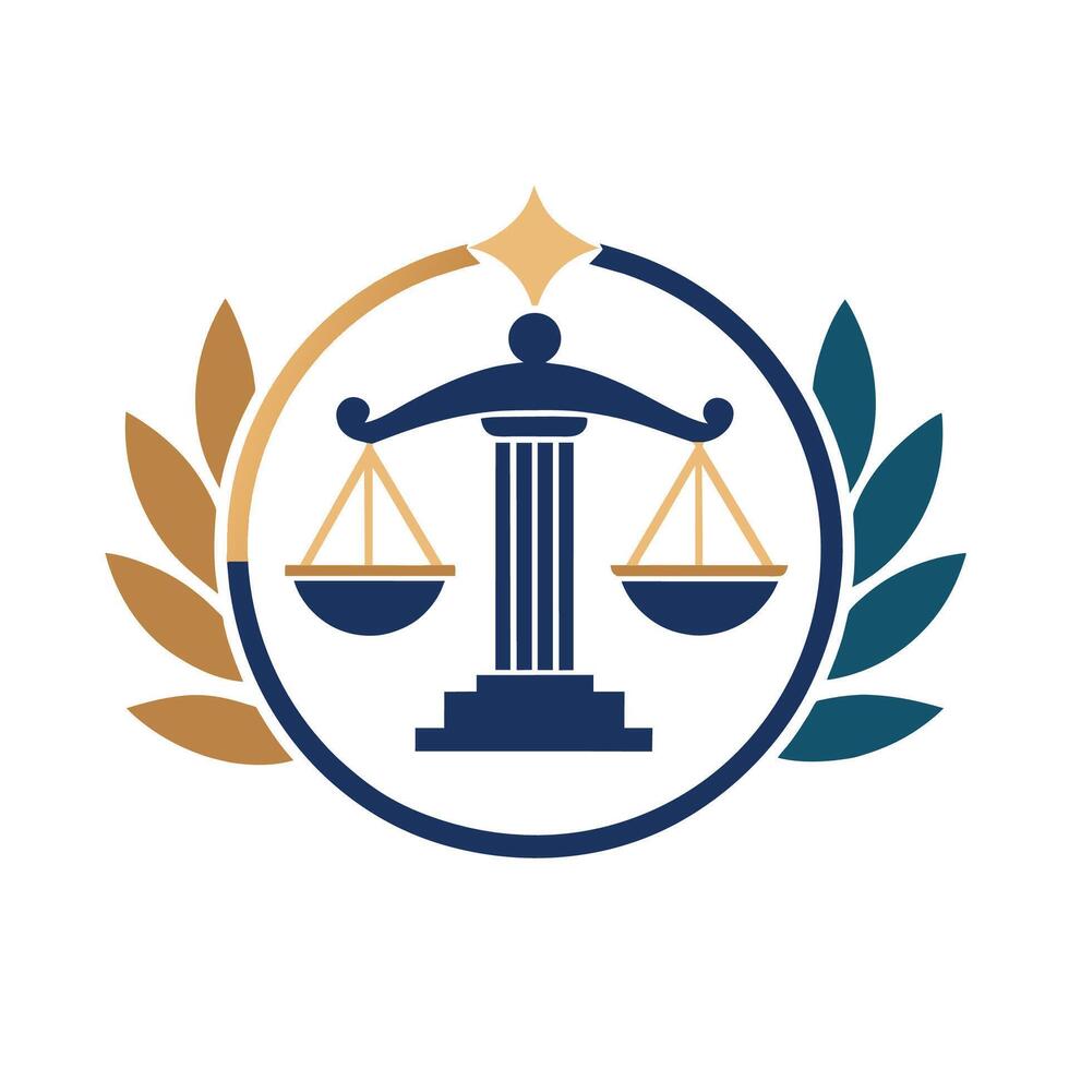 minimalista logo para un ley firme, incorporando legal símbolos en un pulcro diseño, diseño un minimalista logo incorporando legal símbolos para un consultoría negocio vector